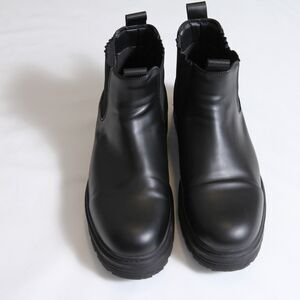 Bershka Black Leather Chelsea Ankle Fashion Boots Bootie Size 44 EUR 11 US